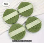 4Pcs Matcha Tea Facial Exfoliating Sponges