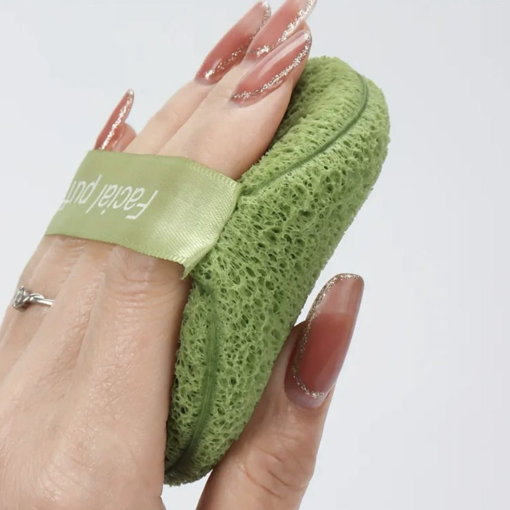 4Pcs Matcha Tea Facial Exfoliating Sponges