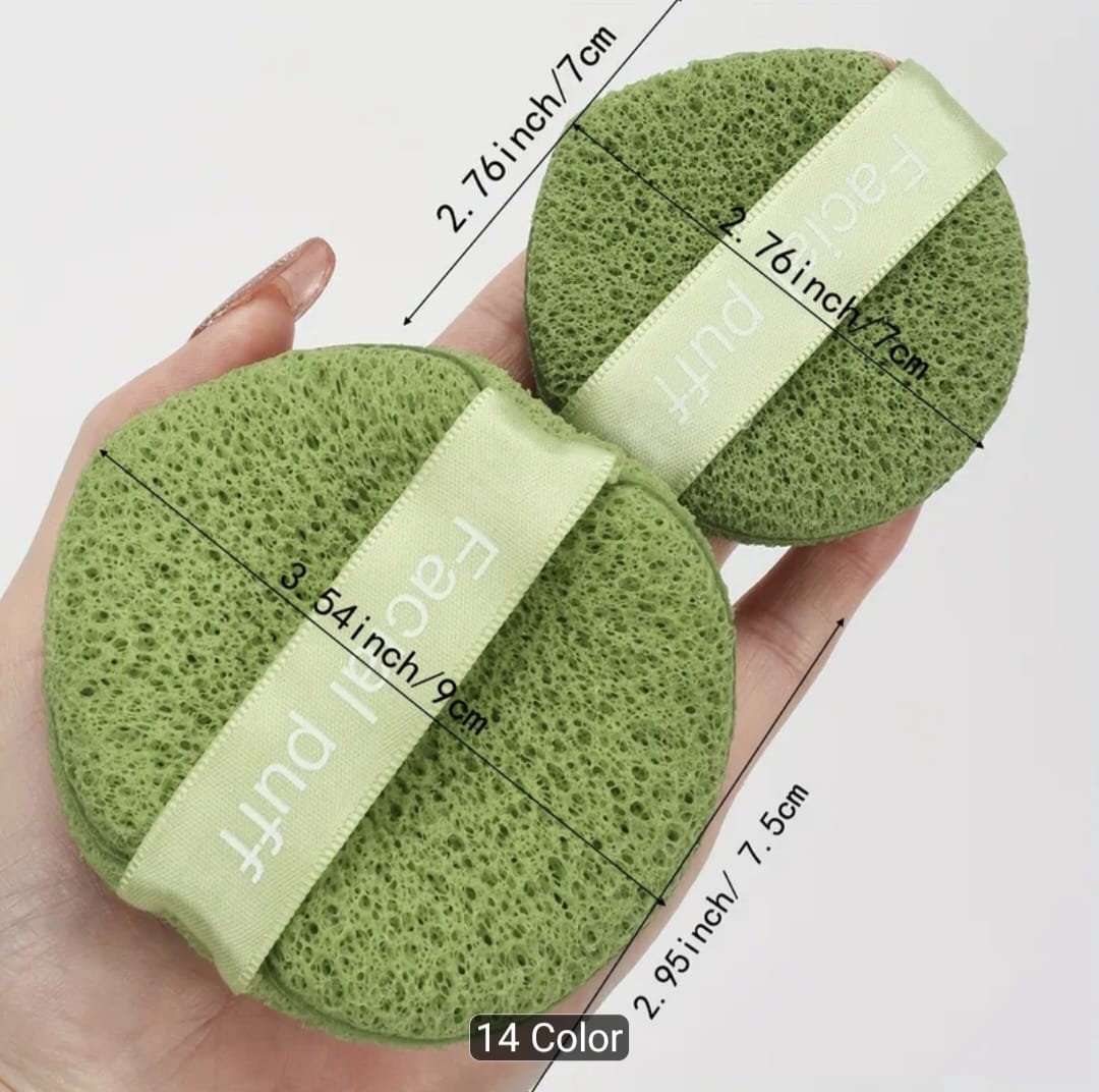 4Pcs Matcha Tea Facial Exfoliating Sponges