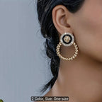 Vintage Lion Head Circle Earrings