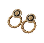 Vintage Lion Head Circle Earrings