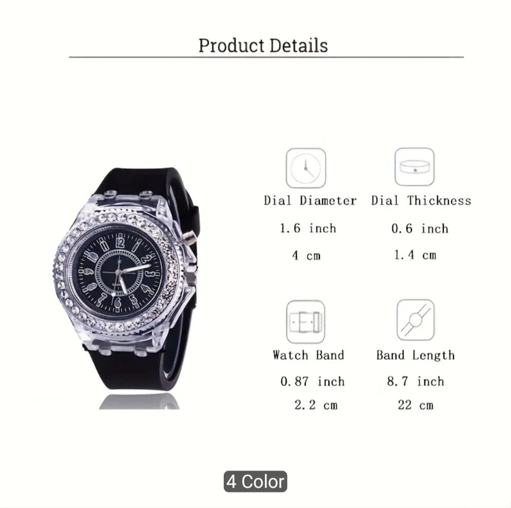 Fashionable Luminous Rhinestone Watch