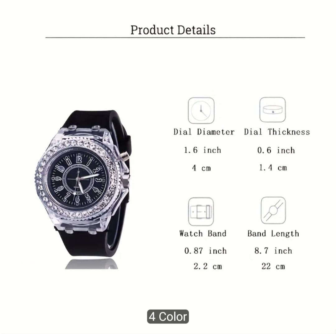 Fashionable Luminous Rhinestone Watch