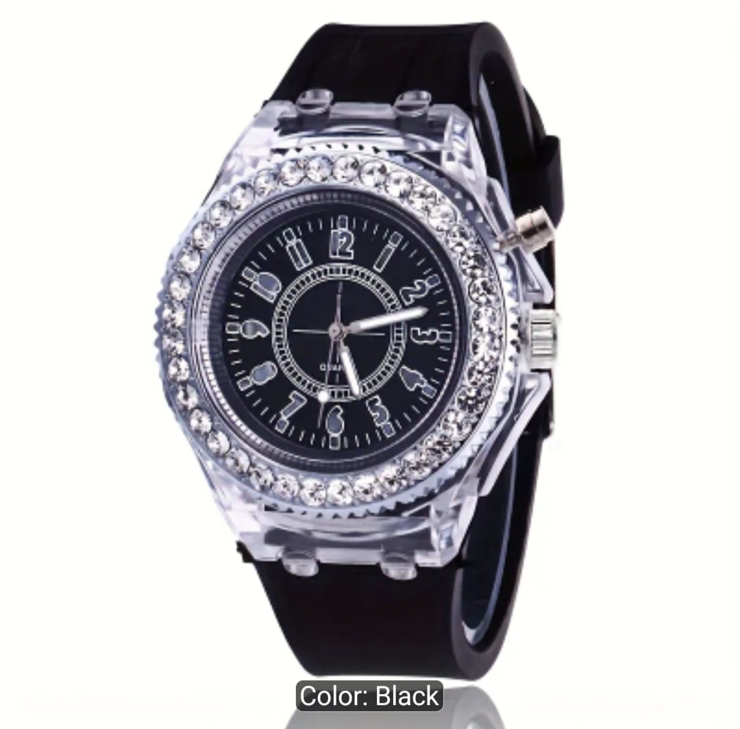Fashionable Luminous Rhinestone Watch