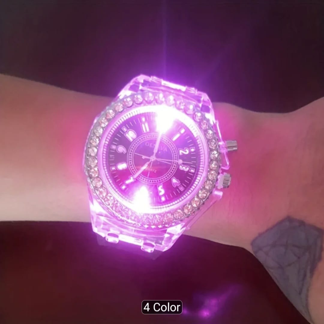 Fashionable Luminous Rhinestone Watch